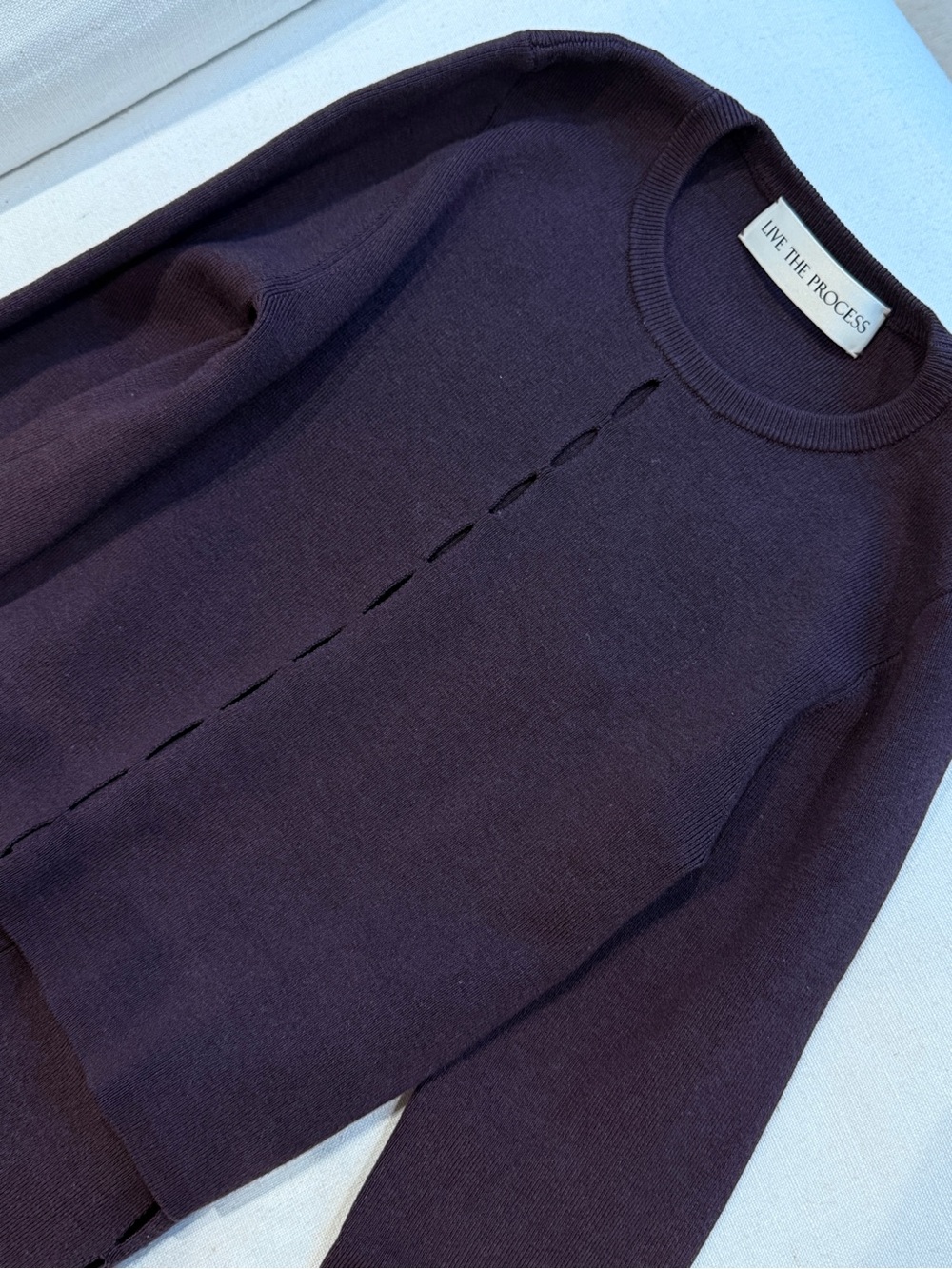 Live The Process Ribbed High-Rise Leggings and top - Eggplant set